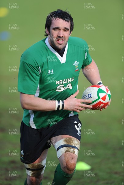 04.03.09 - Wales Rugby Training - Jonathan Thomas in action during training. 