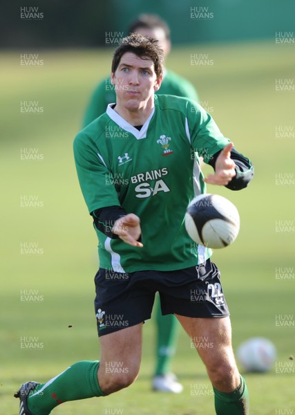 04.03.09 - Wales Rugby Training - James Hook in action during training. 