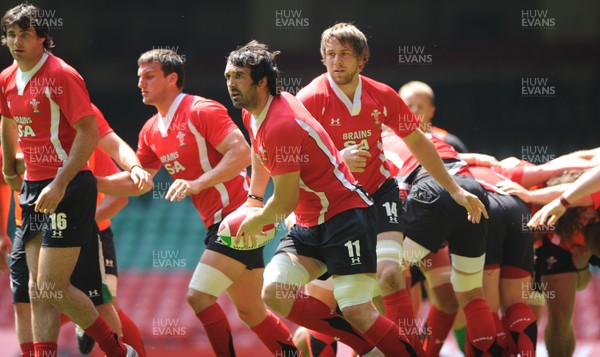 04.06.10 - Wales Rugby Captains Run - Jonathan Thomas in action during training. 