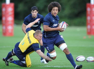 04.08.11 - Wales Rugby Training - Toby Faletau during training. 