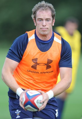 04.08.11 - Wales Rugby Training - Alun Wyn Jones during training. 