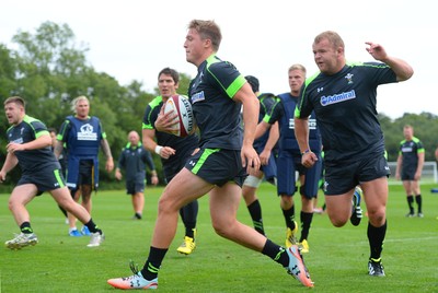 040815 - Wales Rugby Training -Tyler Morgan during training