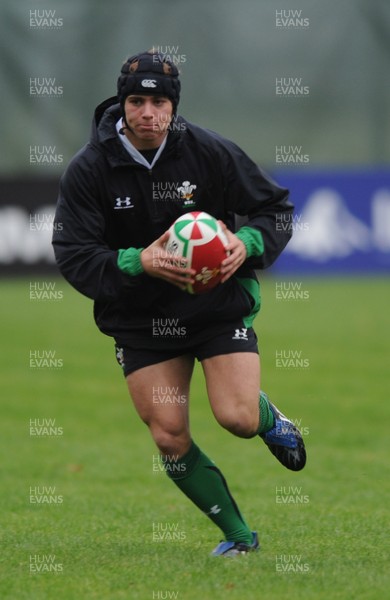 04.11.08 - Wales Rugby Training - Leigh Halfpenny in action during training. 