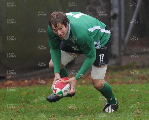 04.11.08 - Wales Rugby Captain Ryan Jones at a training session ahead of his sides clash against South Africa 