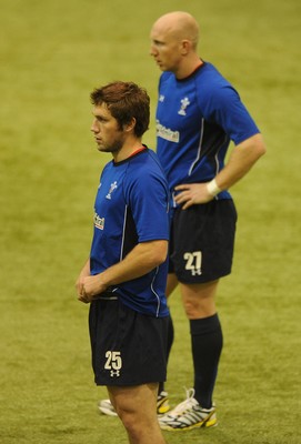 04.11.10 - Wales Rugby Training - Andrew Bishop and Tom Shanklin during training. 
