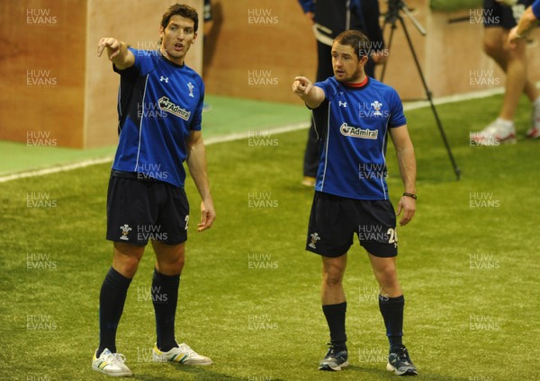 04.11.10 - Wales Rugby Training - James Hook and Shane Williams during training. 