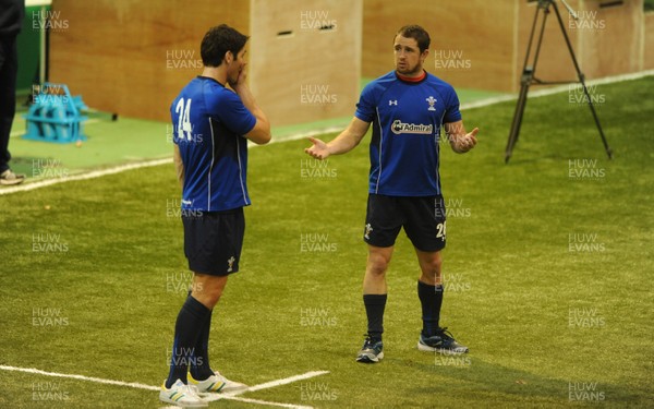 04.11.10 - Wales Rugby Training - James Hook and Shane Williams during training. 