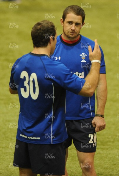 04.11.10 - Wales Rugby Training - Will Harries and Shane Williams during training. 