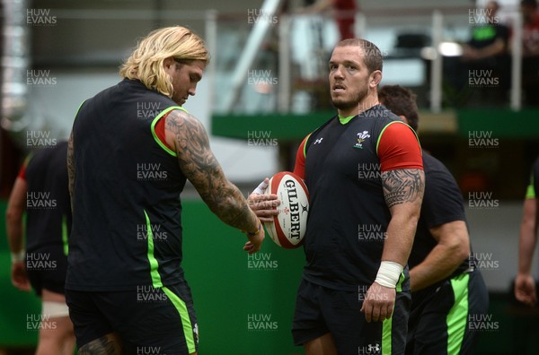 041114 - Wales Rugby Training -Richard Hibbard and Paul James during training