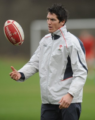 05.02.08 - Wales Rugby Training - James Hook in action during training 