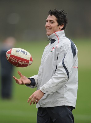 05.02.08 - Wales Rugby Training - James Hook in action during training 