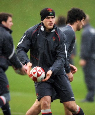 05.02.08 - Wales Rugby Training - Jamie Roberts in action during training 