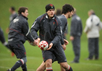 05.02.08 - Wales Rugby Training - Jamie Roberts in action during training 