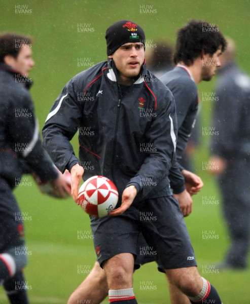 05.02.08 - Wales Rugby Training - Jamie Roberts in action during training 
