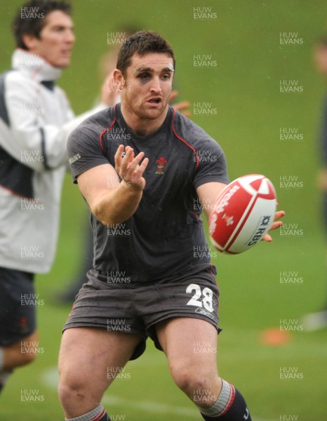 05.02.08 - Wales Rugby Training - Huw Bennett in action during training 