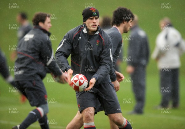 05.02.08 - Wales Rugby Training - Jamie Roberts in action during training 
