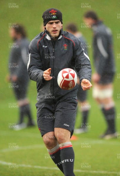 05.02.08 - Wales Rugby Training - Jamie Roberts in action during training 