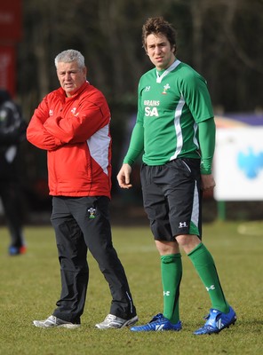 05.02.10 - Wales Rugby Training -  Warren Gatland with Ryan Jones 