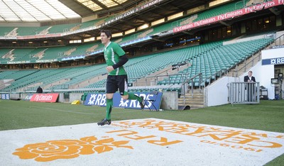 05.02.10 - Wales Rugby Training -  James Hook during kicking training. 