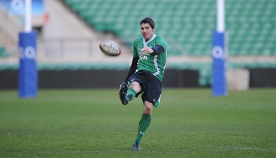 05.02.10 - Wales Rugby Training -  James Hook during kicking training. 