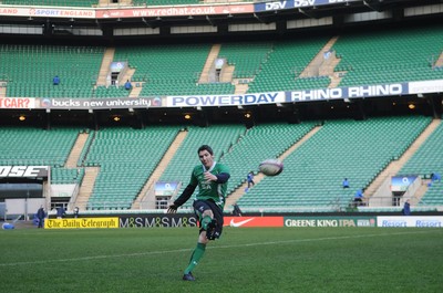 05.02.10 - Wales Rugby Training -  James Hook during kicking training. 