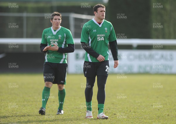 05.02.10 - Wales Rugby Training -  Centre partners James Hook and Jamie Roberts. 