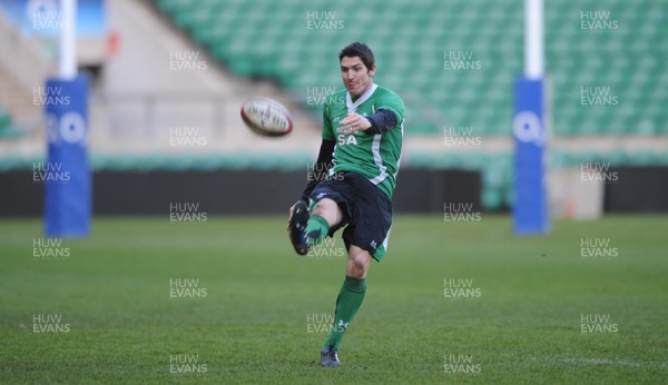 05.02.10 - Wales Rugby Training -  James Hook during kicking training. 