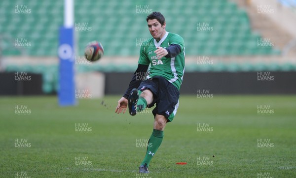 05.02.10 - Wales Rugby Training -  James Hook during kicking training. 