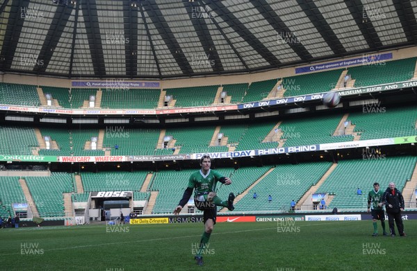 05.02.10 - Wales Rugby Training -  James Hook during kicking training. 