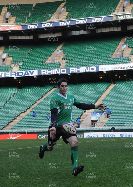05.02.10 - Wales Rugby Training -  James Hook during kicking training. 