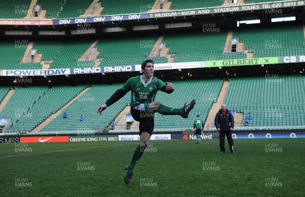 05.02.10 - Wales Rugby Training -  James Hook during kicking training. 