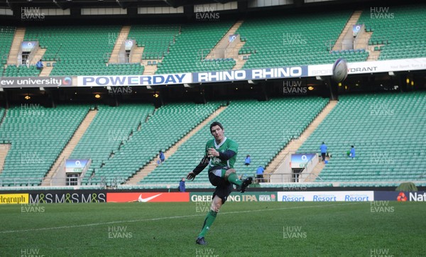 05.02.10 - Wales Rugby Training -  James Hook during kicking training. 