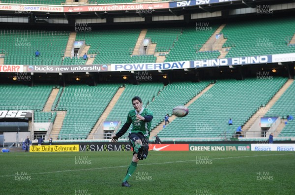 05.02.10 - Wales Rugby Training -  James Hook during kicking training. 