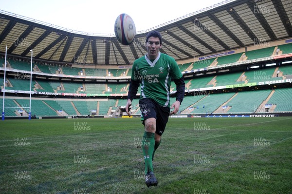 05.02.10 - Wales Rugby Training -  James Hook during kicking training. 