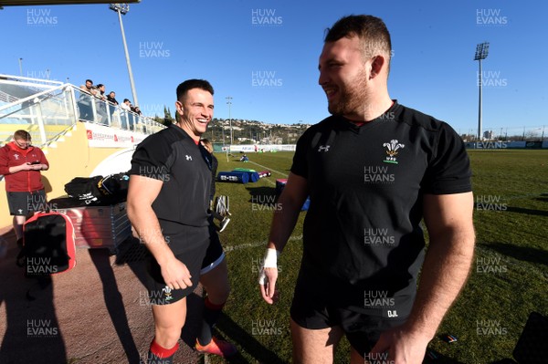 050219 - Wales Rugby Training - Owen Watkin and Dillon Lewis during training