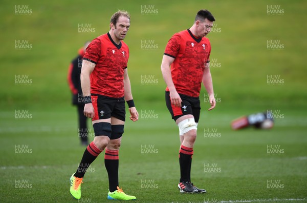 050221 - Wales Rugby Training - Alun Wyn Jones and Adam Beard during training