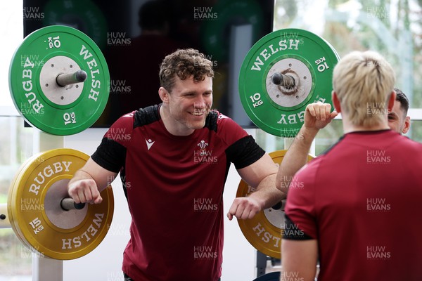050224 - Wales Rugby Gym Session at the start of the week leading up to their 6 Nations games against England - Will Rowlands during training