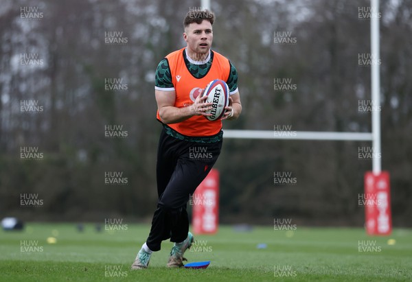 050224 - Wales Rugby Training at the start of the week leading up to their 6 Nations games against England - Mason Grady during training