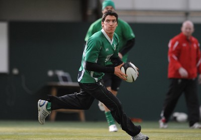 05.03.09 - Wales Rugby Training - James Hook in action during training. 
