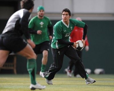 05.03.09 - Wales Rugby Training - James Hook in action during training. 