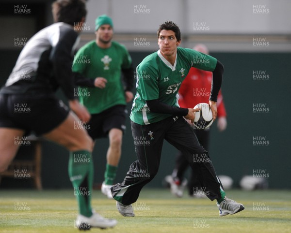 05.03.09 - Wales Rugby Training - James Hook in action during training. 