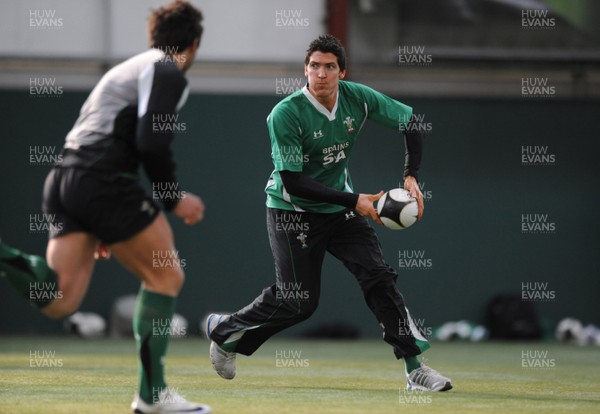 05.03.09 - Wales Rugby Training - James Hook in action during training. 
