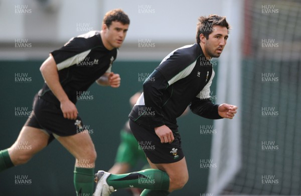05.03.09 - Wales Rugby Training - Jamie Roberts and Gavin Henson in action during training. 