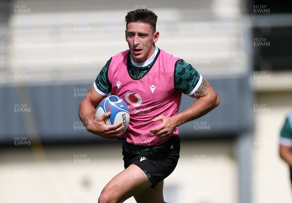 050923 - Wales Rugby Training in their first session in Versailles ahead of their opening Rugby World Cup game - Josh Adams during training