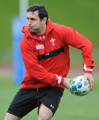 05.10.11 - Wales Rugby Training - Stephen Jones during training. 