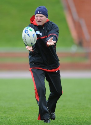 05.10.11 - Wales Rugby Training - Wales kicking coach Neil Jenkins during training. 