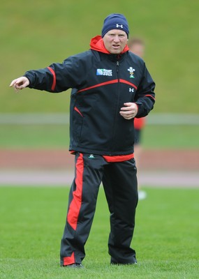 05.10.11 - Wales Rugby Training - Wales kicking coach Neil Jenkins during training. 