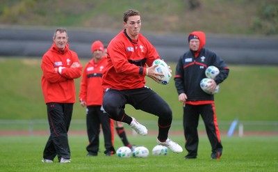 05.10.11 - Wales Rugby Training - George North during training. 