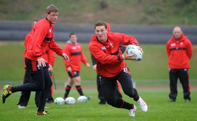 05.10.11 - Wales Rugby Training - George North during training. 