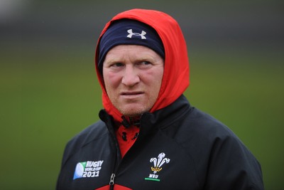 05.10.11 - Wales Rugby Training - Wales kicking coach Neil Jenkins during training. 